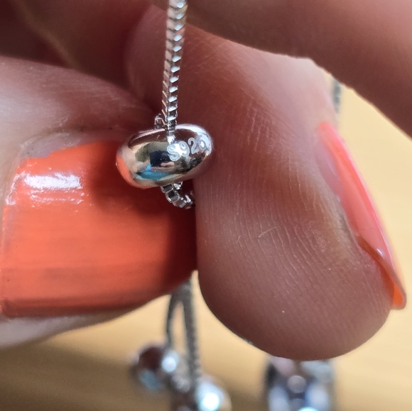 Natural Lapis Lazuli & CZ 925 Sterling Silver Bracelet - Picture 5 of 7